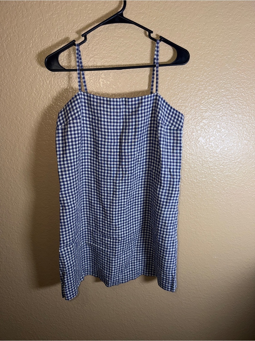 The Drop Blue and White Gingham Spaghetti Strap Dress